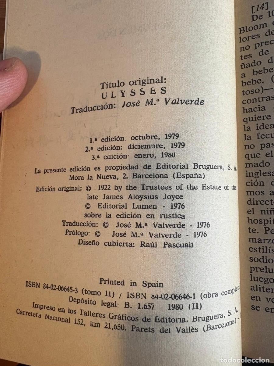 Libros nuevos de relatos y cuentos: Ulises (Volumen 2)-Edici&oacute;n 1980 - Foto 3
