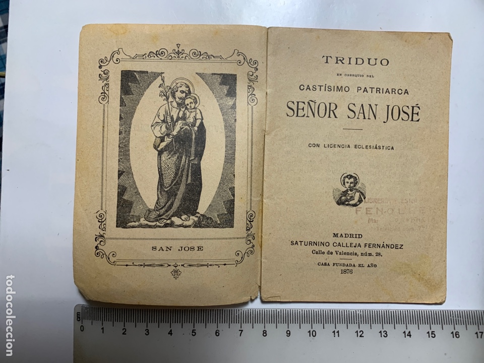 Libros: DEVOCIONES ESCOGIDAS. PRIMERA SERIE 6. TRIDUO AL PATRIARCA SAN JOS&Eacute;. SATURNINO CALLEJA, 1876.