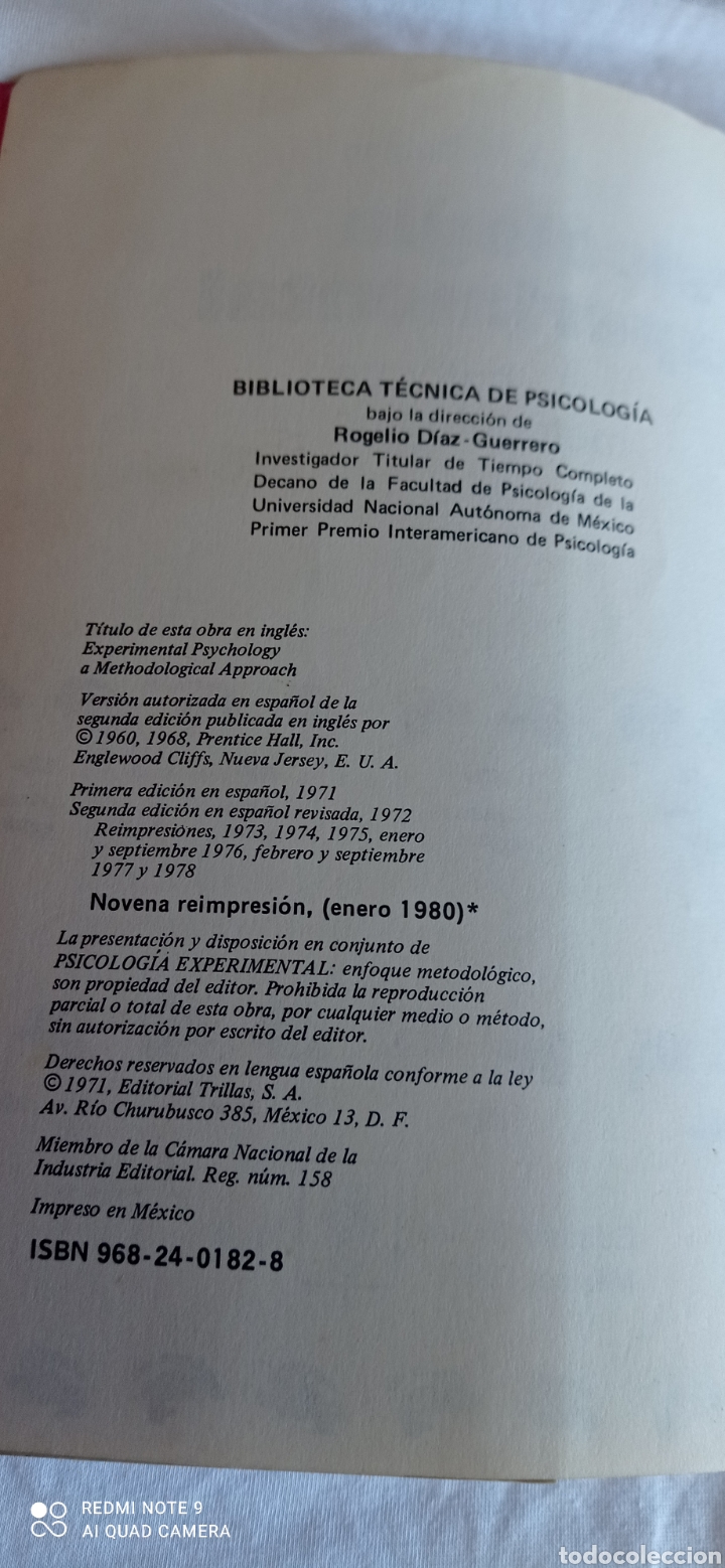 Libros: Libro Psicolog&iacute;a experimental . Trillas - Foto 6