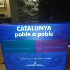 Libros: CATALUNYA POBLE A POBLE, MAPES COMARCALS I IMATGES AÈRIES DE CATALUNYA. ESTOIG COMPLERT I NOU.. Lote 299707073