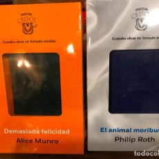 Libros: COLECCION CRISOL EL ANIMAL MORIBUNDO PHILIP ROTH Y DEMASIADA FELICIDAD ALICE MUNRO CAJA SIN ABRIR. Lote 308090878