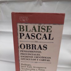 Libros: BLAISE PASCAL . OBRAS . EDICIONES ALFAGUARA.. Lote 319072243