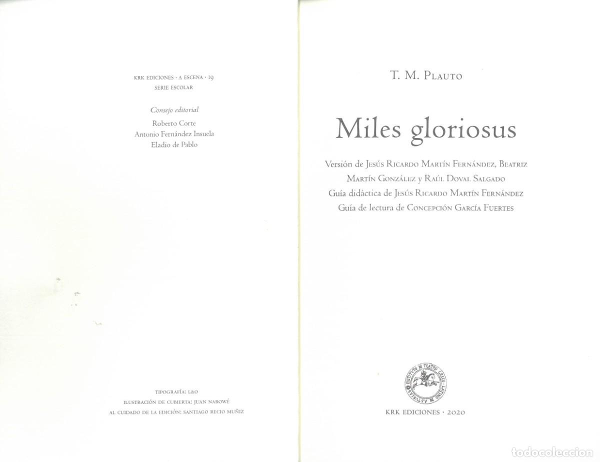 Libros: MILES GLORIOSUS - T. M. PLAUTO. - Foto 3