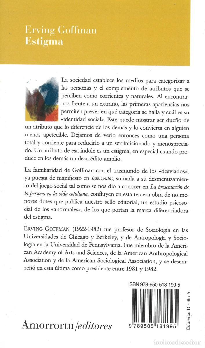 Libros: ESTIGMA. La identidad deteriorada. - GOFFMAN, Erving. - Foto 2