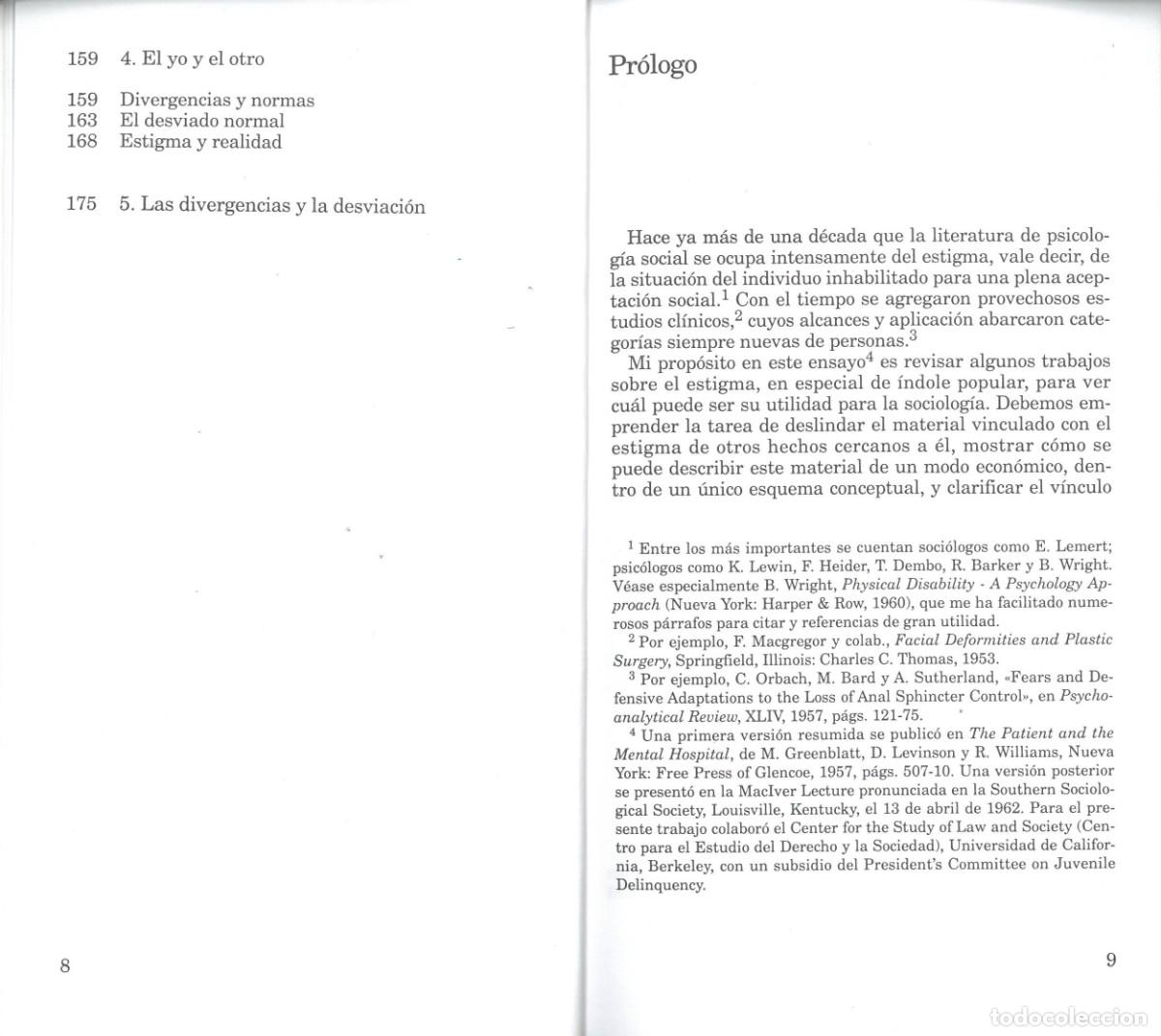 Libros: ESTIGMA. La identidad deteriorada. - GOFFMAN, Erving. - Foto 5