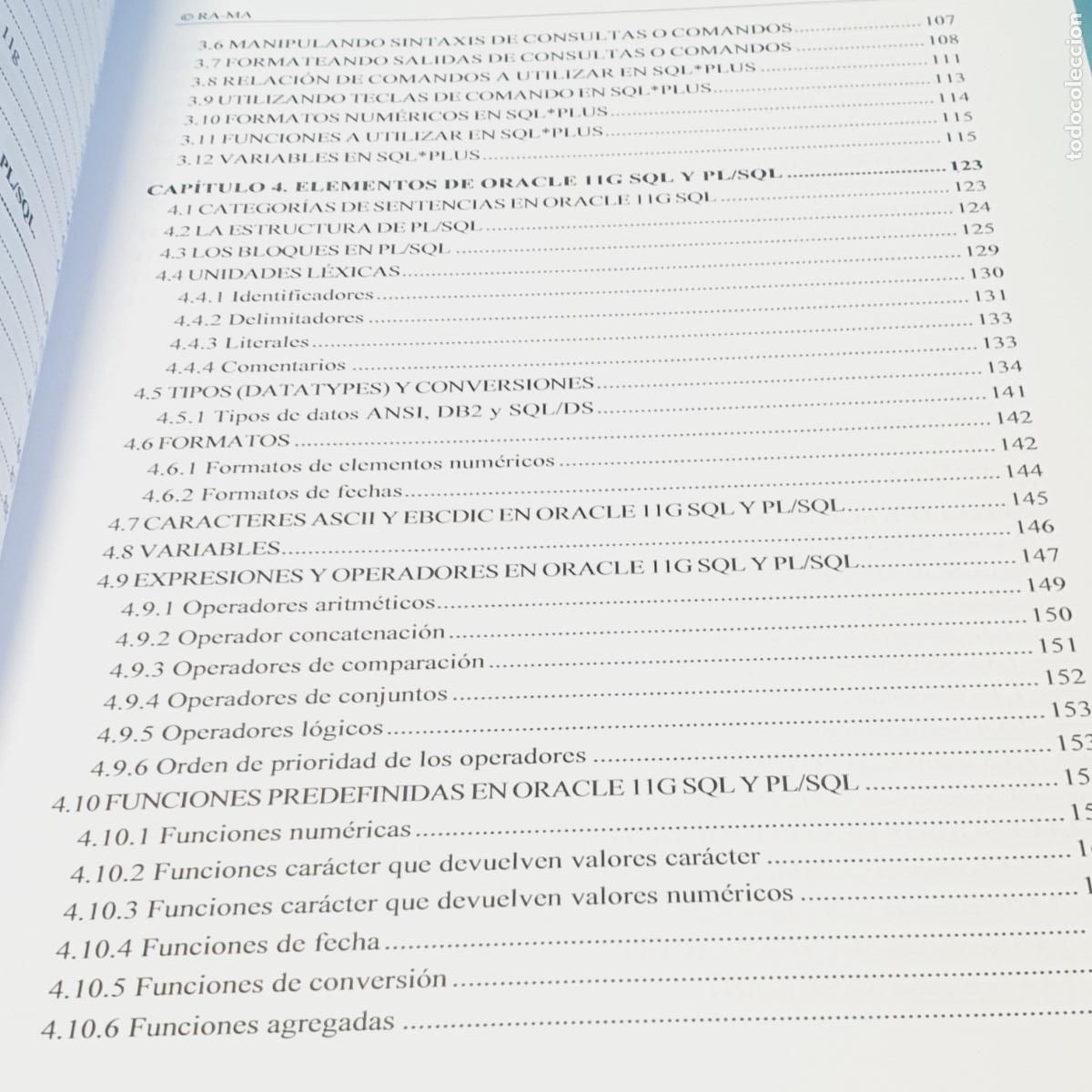 Libros: PROGRAMACI&Oacute;N EN ORACLE 11G SQL,SQL*PLUS Y PL/SQL-RA MA-TEACHING SOFT GROUP-2011 - Foto 13