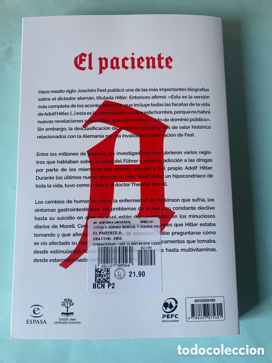 Libros: LIBRO EL PACIENTE A. ERIC FRATTINI. EDITORIAL ESPASA. A&Ntilde;O 2025. - Foto 2