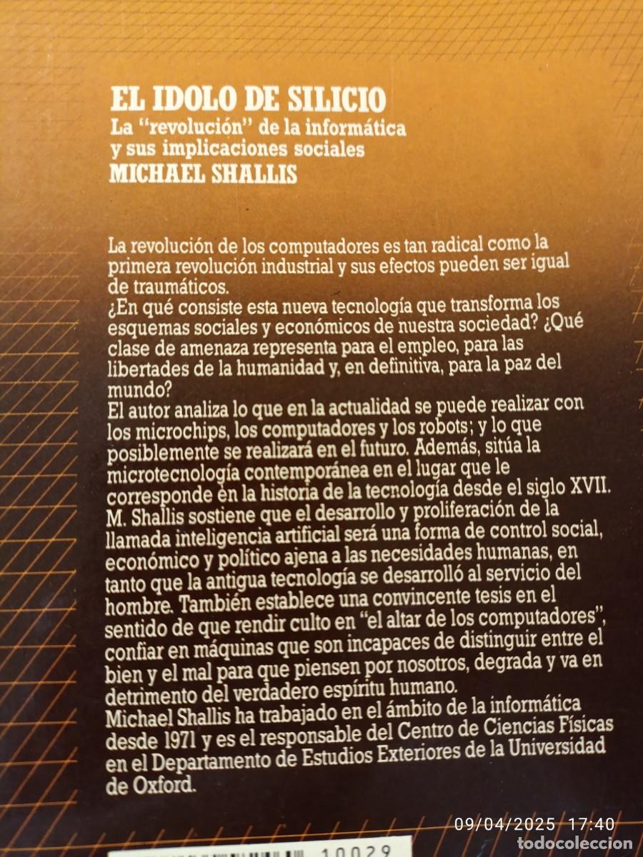 Libros: El &iacute;dolo de silicio. Michael Shallis - Foto 2