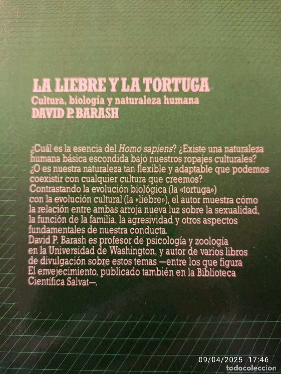 Libros: La liebre y la tortuga. David P. Barash - Foto 2