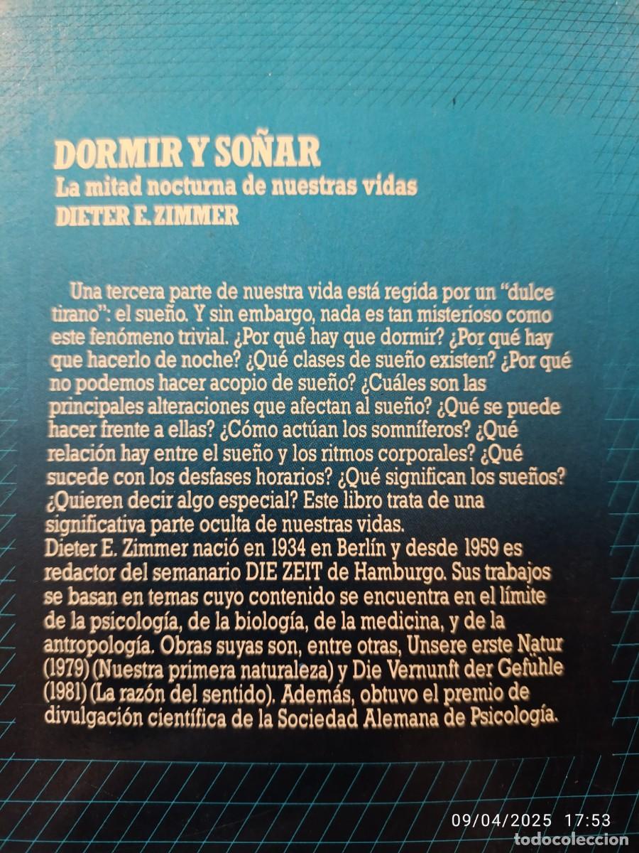 Libros: Dormir y so&ntilde;ar. Dieter E. Zimmer - Foto 2