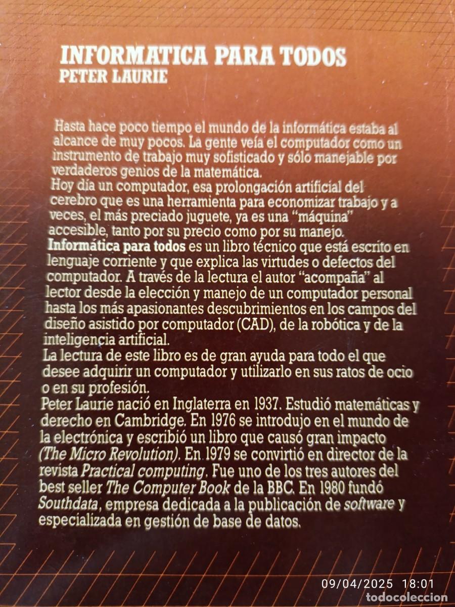 Libros: Inform&aacute;tica para todos. Peter Laurie - Foto 2