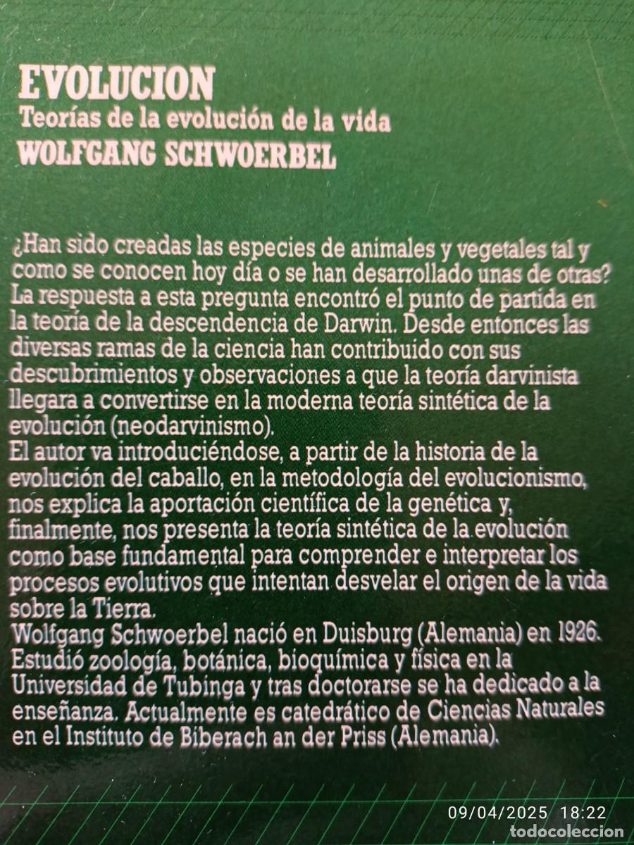 Libros: Evoluci&oacute;n. Wolfrang Schwoerberl - Foto 2