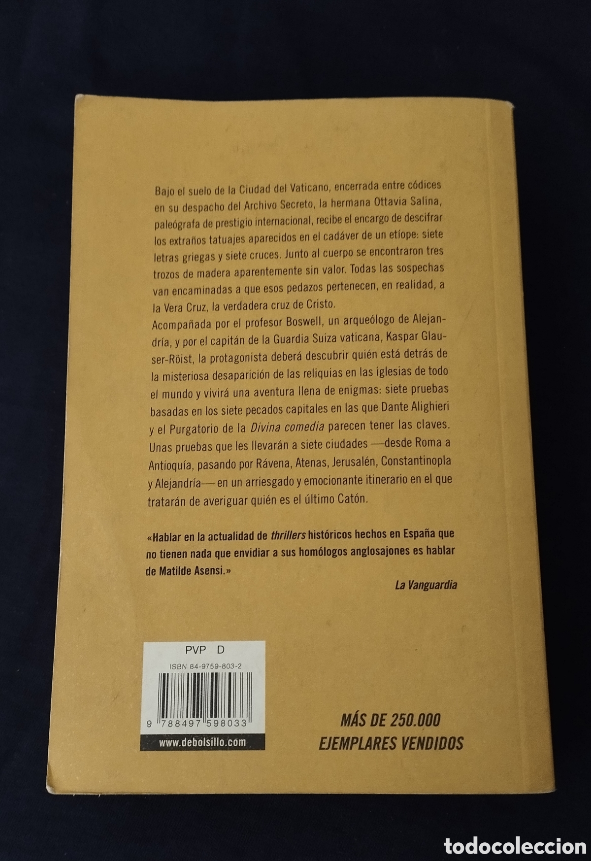 Libros: EL &Uacute;LTIMO CAT&Oacute;N. MATILDE ASENSI. - Foto 4