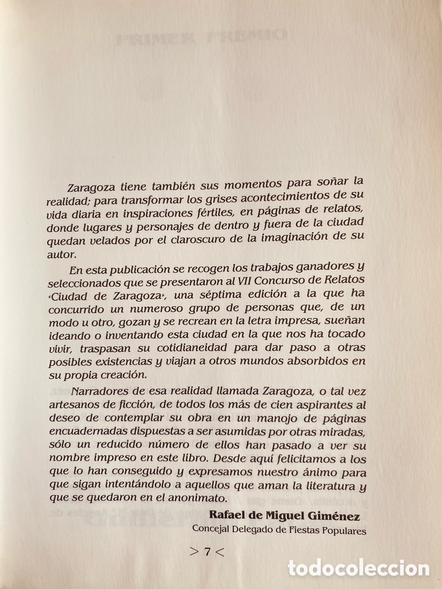 Libros: Relatos de Zaragoza, 1988 - Foto 4
