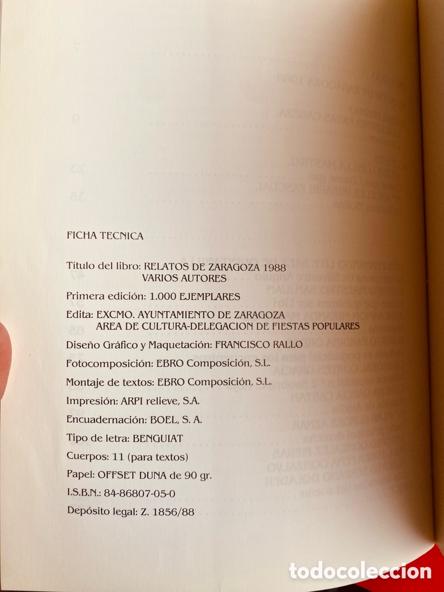 Libros: Relatos de Zaragoza, 1988 - Foto 6