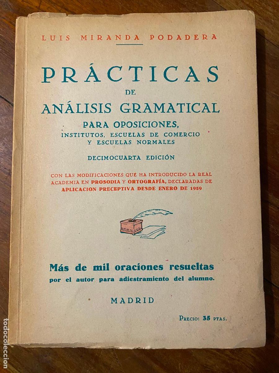 Libros: Pr&aacute;cticas de An&aacute;lisis gramatical.- Miranda Podadera, Luis - Foto 1