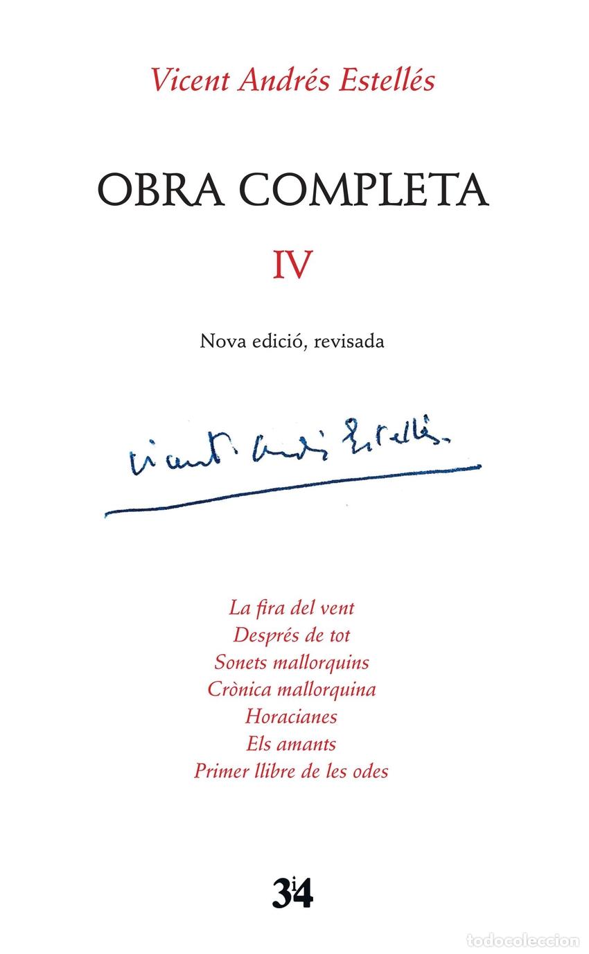 Libros: OBRA COMPLETA REVISADA, VOLUM 4 - Andr&eacute;s Estell&eacute;s, Vicent