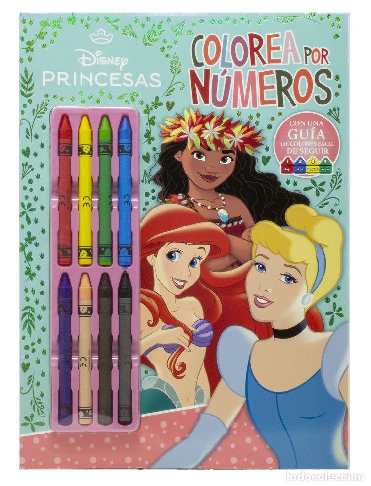 books: PRINCESAS COLOREA POR NUMEROS CON CERAS - DISNEY
