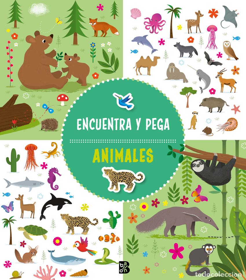 Libros: ENCUENTRA Y PEGA - ANIMALES - BALLON