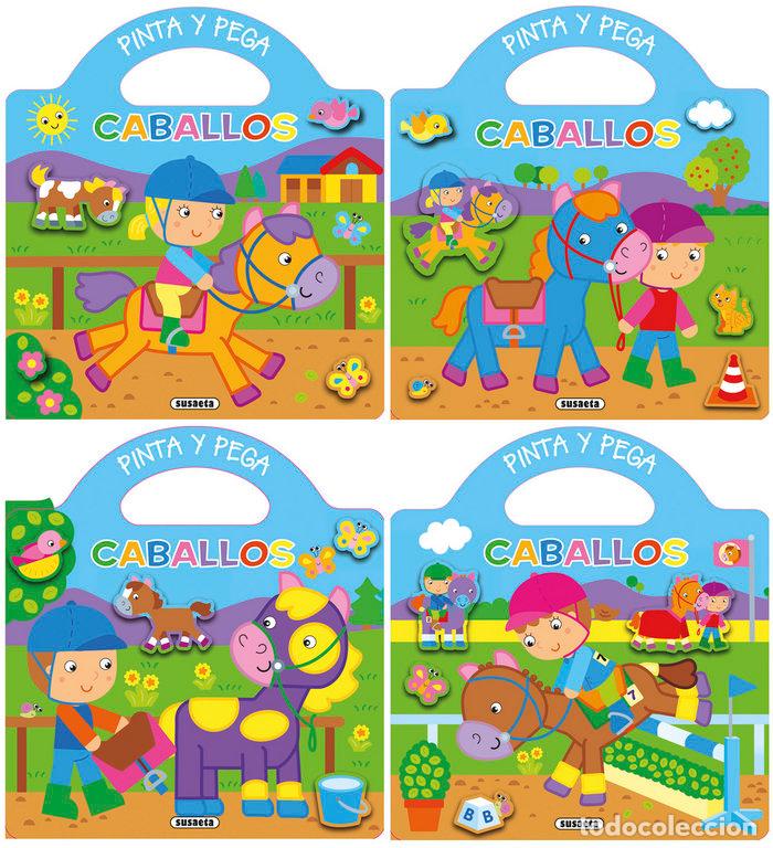 Libri: PINTA Y PEGA CABALLOS 4 TITULOS - BUSQUETS, CARMEN