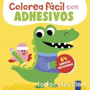 Libros: Colorea facil con adhesivos. cocodrilo - Yoyo