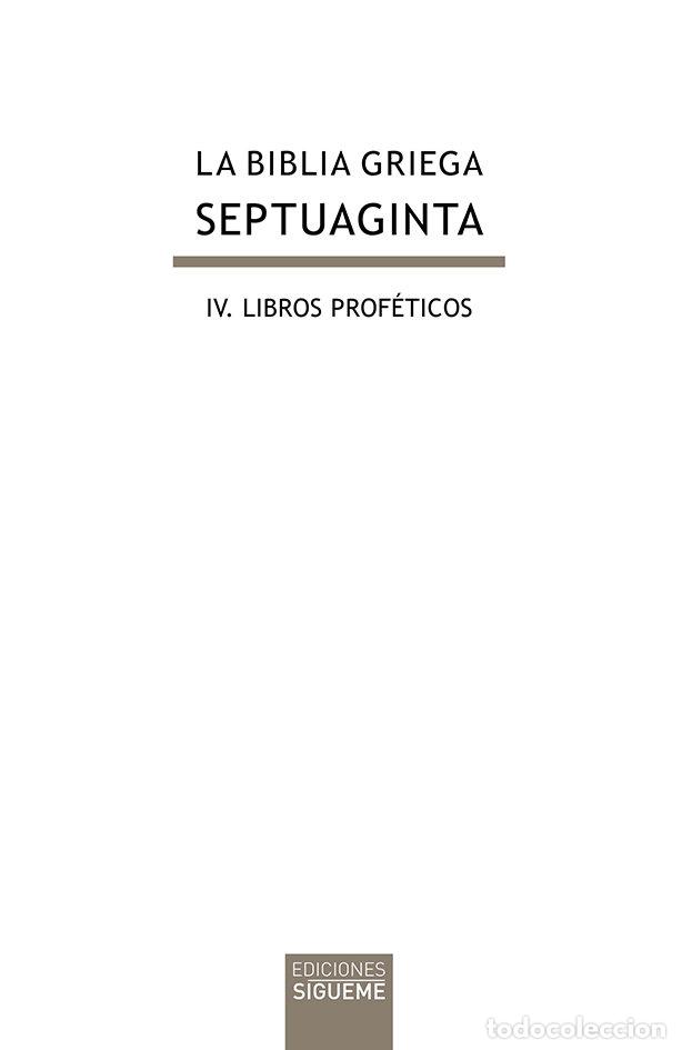 Libros: BIBLIA GRIEGA IV LIBROS PROFETICOS,LA - DESCONOCIDO
