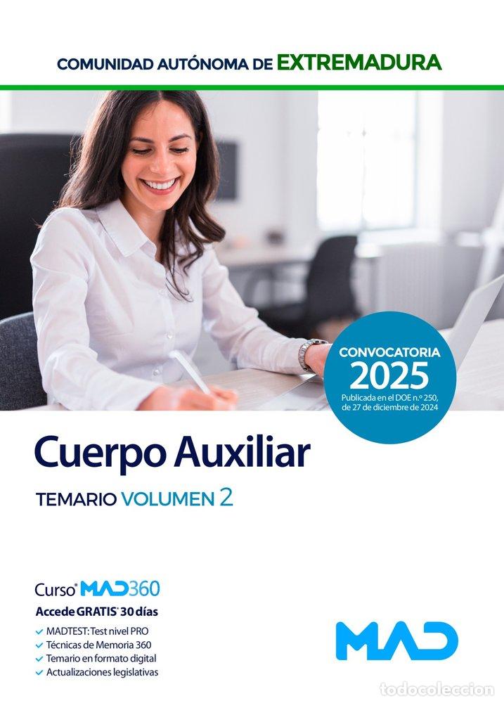 Libros: CUERPO AUXILIAR ADMINISTRACION TEMARIO 2 COMUNIDAD EXTREMAD - AA.VV