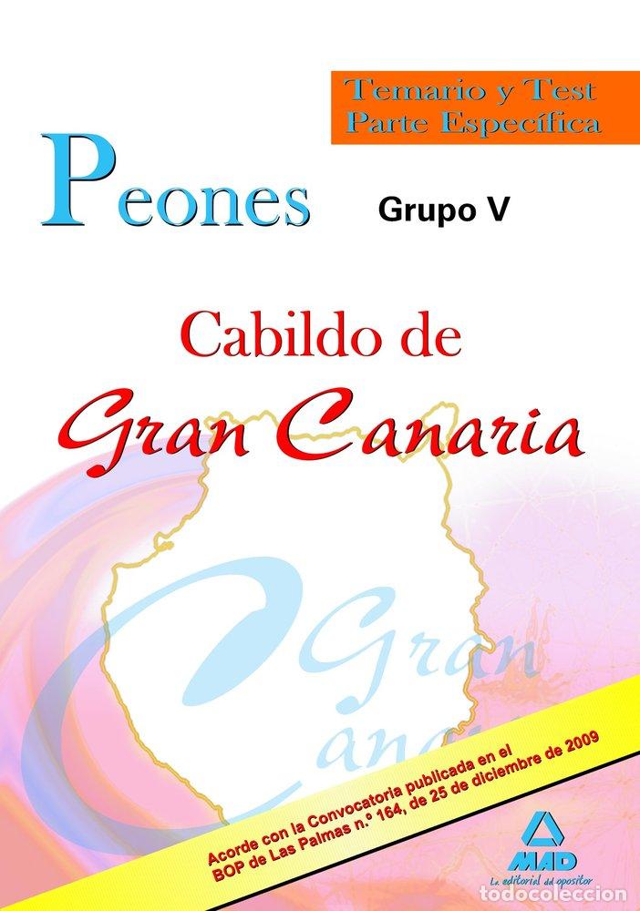 Libros: PEONES, GRUPO V, CABILDO DE GRAN CANARIA. TEMARIO Y TEST PAR - GONZALEZ RABANAL, JOSE MANUEL : RAMIR