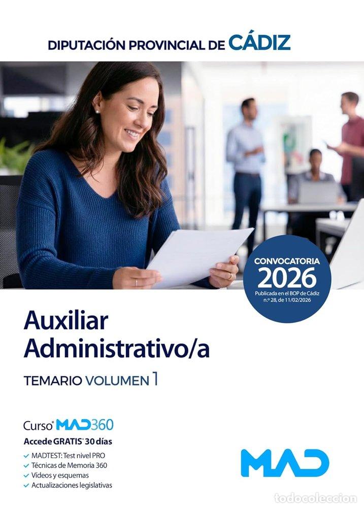 Libros: AUXILIAR ADMINISTRATIVO/A TEMARIO 1 DIPUTACION PROVINCIAL CA - AA.VV
