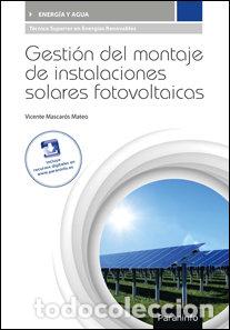 Libros: GESTION MONTAJE INSTALACIONES SOLARES FOTOVOLTAICAS CF - MASCAROS MATEO, VICENTE