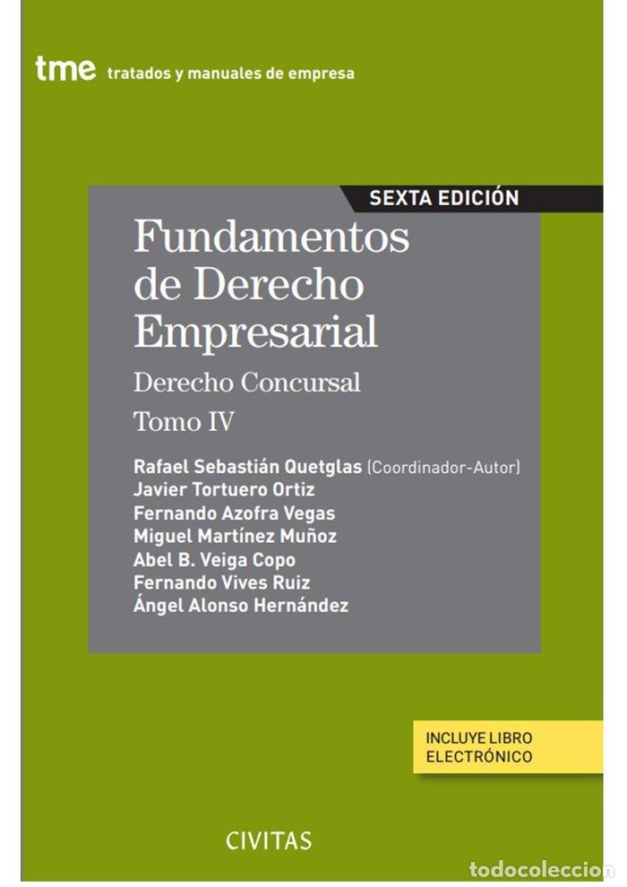 Libros: FUNDAMENTOS DE DERECHO EMPRESARIAL IV DERECHO CONCURSAL - ABEL VEIGA COPO
