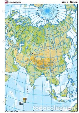 Libros: MAPA MUDO ASIA FISICO COLOR (25 UDS) - AA.VV
