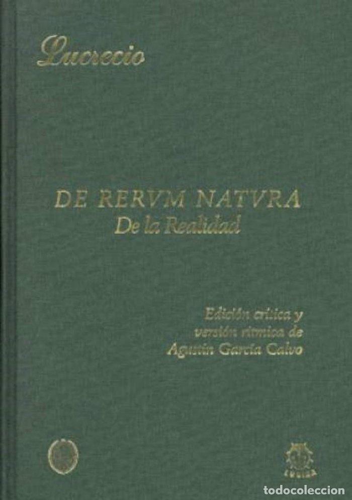 Libros: DE RERUM NATURA DE LA REALIDAD O.VARIAS - LUCRECIO