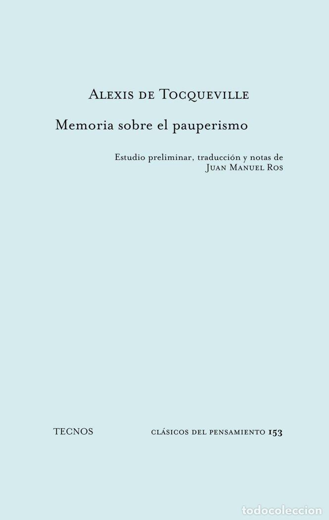 Libros: MEMORIA SOBRE EL PAUPERISMO - TOCQUEVILLE, ALEXIS DE