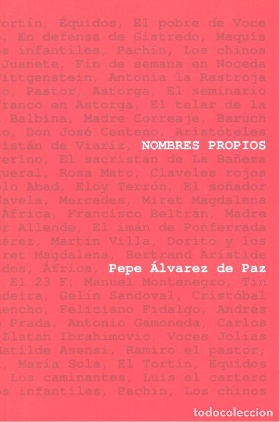 Libros: NOMBRES PROPIOS - ALVAREZ DE PAZ, PEPE