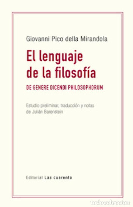 Livros: EL LENGUAJE DE LA FILOSOFIA - GIOVANNI PICO DELLA MIRANDOLA