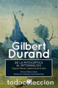 Libros: DE LA MITOCRITICA AL MITOANALISIS - DURAND, GILBERT