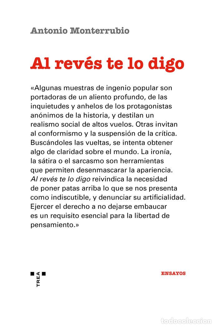 Libri: AL REVES TE LO DIGO - MONTERRUBIO PRADA, ANTONIO