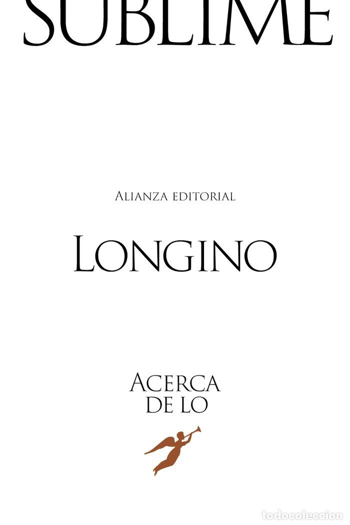 Livros: ACERCA DE LO SUBLIME - LONGINO