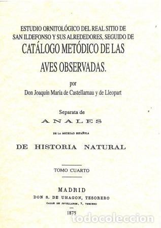 Libri: CATALOGO METODICO DE LAS AVES OBSERVADAS - DE CASTELLARNAU, JOAQUIN MARIA