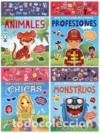 Libros: MIL CARAS CON PEGATINAS ANIMALES - AA.VV