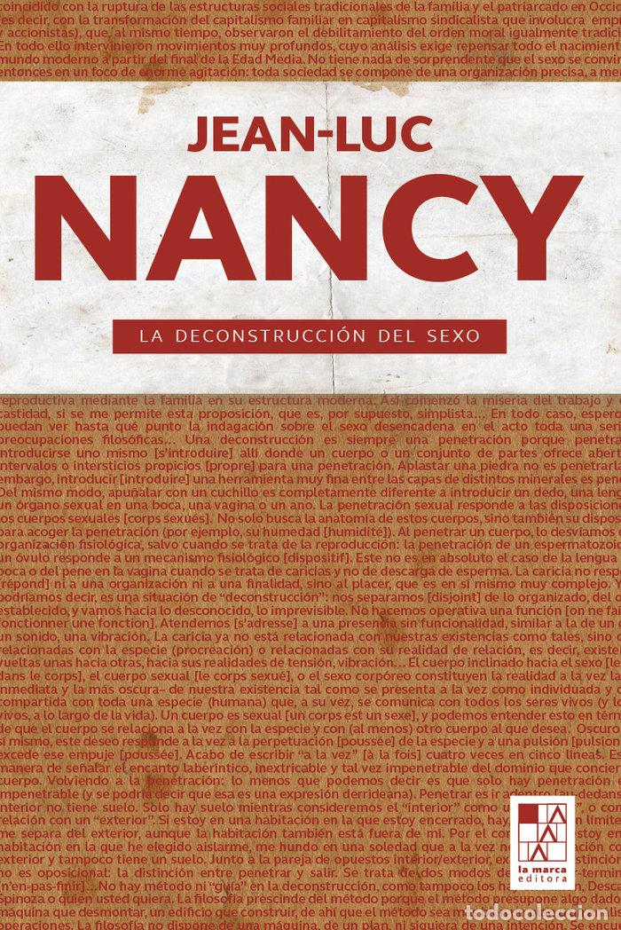 books: LA DECONSTRUCCION DEL SEXO - NANCY, JEAN LUC