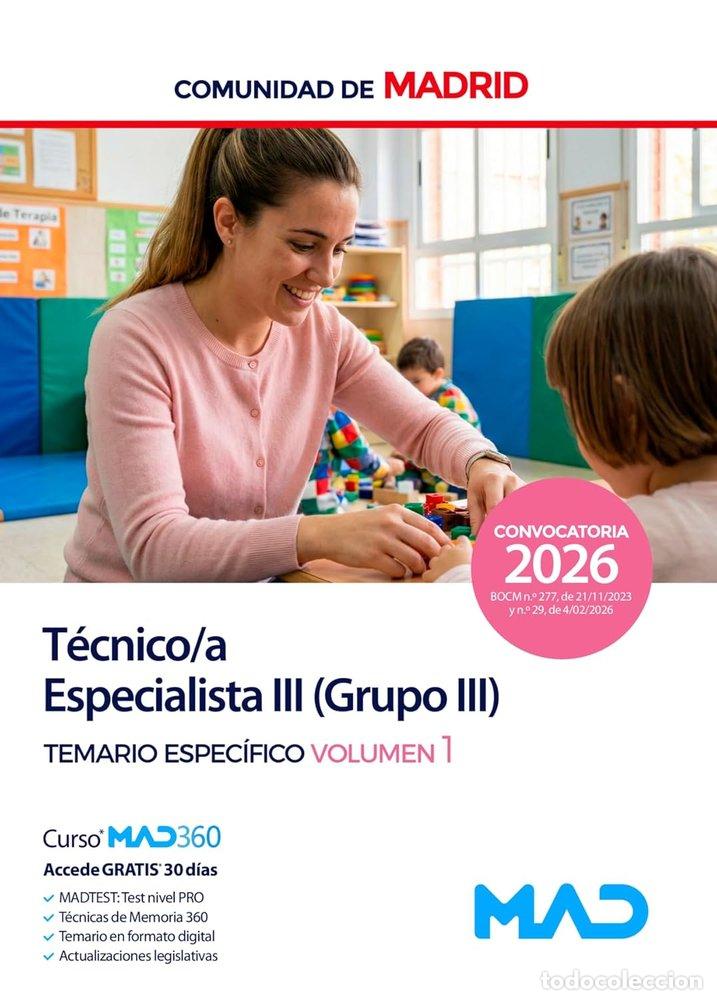 Libros: TECNICO ESPECIALISTA III GRUPO III TEMARIO ESPECIFICO 1 MADR - AA.VV