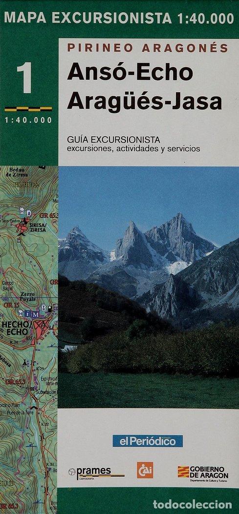Libros: MAPA EXCURSIONISTA ANSO ECHO ARAGUES JASA 1:40000 - AA.VV