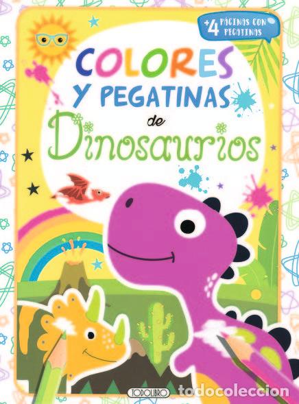 Libros: DINOSAURIOS 2 COLORES Y PEGATINAS - AA.VV