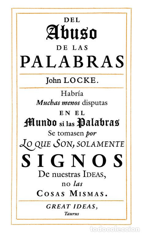 Libros: DEL ABUSO DE LAS PALABRAS - LOCKE, JOHN