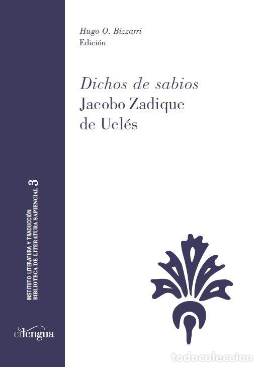 Libros: DICHOS DE SABIOS JACOBO ZADIQUE DE UCLES - .