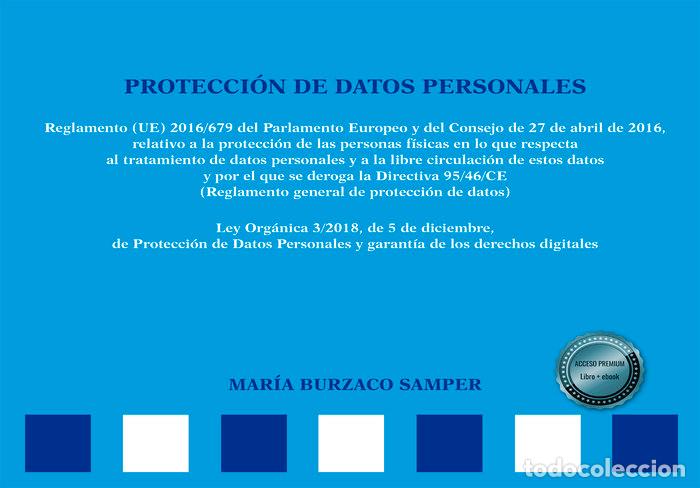 books: PROTECCION DE DATOS PERSONALES ESQUEMAS - BURZACO SAMPER, MARIA
