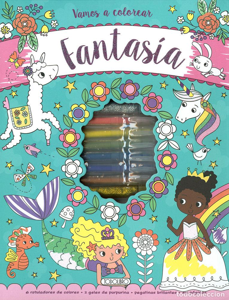 Libros: VAMOS A COLOREAR FANTASIA - .