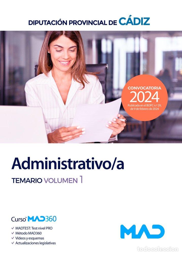Libri: ADMINISTRATIVO/A TEMARIO VOLUMEN 1 DIPUTACION CADIZ - AA.VV